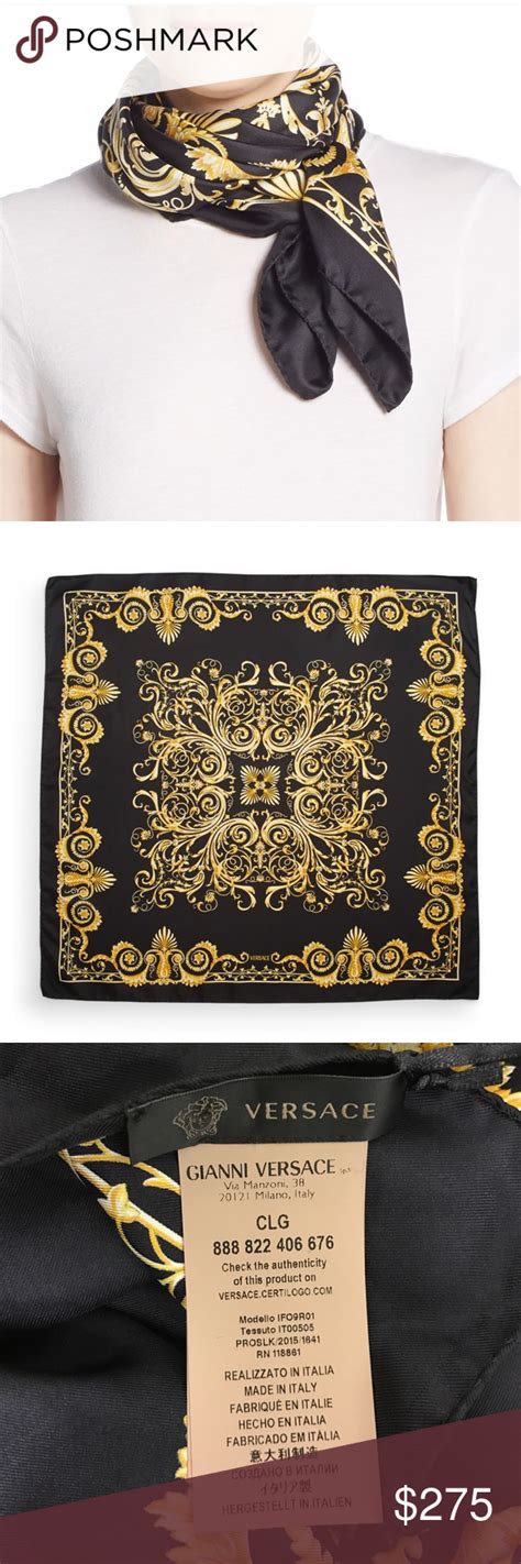 versace regal print scarf|Versace foulard scarf.